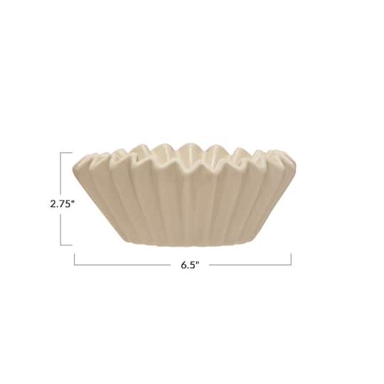 Hello Honey® 6.5" White Fluted Stoneware Bowl